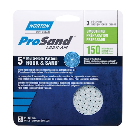 Norton Abrasives Norton ProSand 5 in. Ceramic Alumina Hook and Loop A975 Sanding Disc 150 Grit Fine 3 pk 7660703229